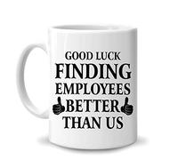 Hyturtle Funny Boss Leaving Appreciation Goodbye Gifts for Boss Leader Instructor Manager - Cumpleaños Navidad - Buena suerte encontrando mejores empleados Taza de café de cerámica blanca de 11 onzas