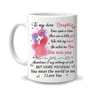 Hyturtle Regalos motivacionales para hija de mamá y madre, en Navidad, cumpleaños, graduación, To My Daughter I Hope You Know You Mean The World To Me, taza de café y té de cerámica blanca de 325 ml