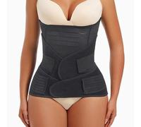 Hyuceng 3 en 1 Faja Postparto, Cinturón Post Parto de Pelvis de Banda de Envoltura de Vientre, Cinturón Abdominal Mujer, Fajas de Recuperación Cesarea para Vientre Cintura Pelvis (Negro, X-Large)