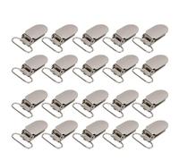 Hyuduo 20 Piezas Clips Metálicos para Ropa, Broches de Sujeción para Manualidades, Decoración, Tirantes y Cintas, Color Plateado, Abrazaderas de Alambre para Costura y Proyectos DIY