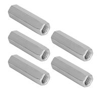 Hyuduo 5Pcs Acero M10 * 40 Tuerca Hexagonal Larga M10 * 50 Tuerca de Acoplamiento Tuerca de Rosca Hexagonal Sujetadores de Zinc Plateado(M10*40)