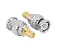 Hyuduo Adaptador BNC a SMA 2PCS BNC Macho a SMA Hembra Kit de Conector Coaxial RF Núcleo de Cobre Chapado en Oro para Prueba de Antena Frecuencia de 0-6Ghz