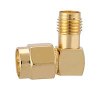 Hyuduo Adaptador de ángulo Recto SMA Macho a Hembra de 5 Piezas, Conector Coaxial RF con Cobre Chapado en Oro, para Equipos de Microondas y Sistemas de Comunicación Digital
