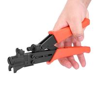 Hyuduo Alicates de Compresión para Engarzar Cables Coaxiales de Acero A3 para Conector F BNC RG59 RG6 RG11 de 15,3 a 36 Mm para Instalación y Reparación de Módulos de Audio y Vídeo de TV