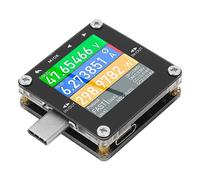 Hyuduo Amperímetro de Voltaje Tipo C, Medidor de Potencia ABS Tipo C Pantalla Digital de 0 a 50 V para Detección de Protocolo de Carga Rápida QC PD, Prueba de Corriente de Voltaje para Cargadores