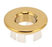 Hyuduo Anillo Embellecedor para Cubierta de Desbordamiento de Bañera y Lavabo de Cerámica, Inserto de Latón y Cobre en Color Oro, Accesorio Sanitario para Baño