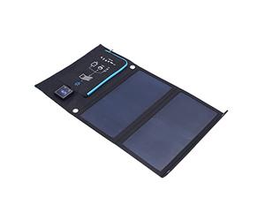 Hyuduo Bolsa de Cargadores Solares, Banco de EnergíA Solar Portátil de Goma de Tela ABS con Panel de 15 W, USB Dual 5 V 2,5 A, Diseño Plegable para Acampar Al Aire Libre, Senderismo, Viajes, Teléfono,