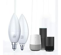 Hyuduo Bombilla LED Tipo Vela para Iluminación Inteligente del Hogar, Bombilla de Araña Regulable E12/E14, Control con Aplicación 2700F-1202F para Uso en Interiores (204)