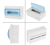 Hyuduo Caja de Distribución Montada en la Pared Caja de Carril DIN de Plástico para Disyuntor de 9-12 Vías, de Panel Eléctrico Blanco+azul para Uso en Interiores y Exteriores 10.0x6.3x3.5in
