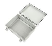 Hyuduo Caja de Unión Al Aire Libre ABS Gris 15.7 X 11.8 X 6.7 Pulgadas - Caja Eléctrica de Cubierta de Bisagra con Clasificación IP67 para Jardín