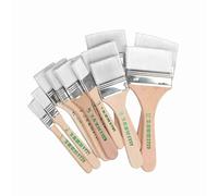 Hyuduo Cepillo de Pintura de Cabello Plano, Cepillo para el Cabello de Nylon con Tenedor de Pluma de Madera, Kit de de Pintura de 12 Piezas para Al óleo, Bricolaje, Limpieza y Extracción de Polvo
