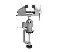 Hyuduo Clamp de Mesa Vice Aluminio, Calidad Premium 360 Degeree Rotatable Universal Vise Jaw Ancho de 75 Mm, Apertura de 55 Mm con Base de Soporte de Escritorio, para Perforar Joyas de Carpintería
