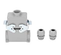 Hyuduo Conector de Alta Resistencia, Conector Rectangular de Protección Impermeable 16a 500v para Equipos CNC, Ingenieros Industriales Utilizan Este Kit de Aleación de Aluminio Fundido