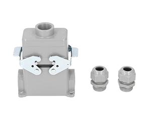Hyuduo Conector de Alta Resistencia, Conector Rectangular de Protección Impermeable 16a 500v para Equipos CNC, Ingenieros Industriales Utilizan Este Kit de Aleación de Aluminio Fundido