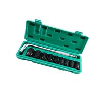 Hyuduo Conjunto de Zócalo de Impacto Profundo Conjunto de Zócalo de Impacto de 10 Piezas, Tamaño Métrico Hexadecimal de Acero de Carbono de 1/2 Pulgada de 40 Mm, de Enchufes de 40 Mm de Profundidad,