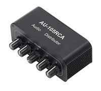 Hyuduo Conmutador de Audio Bidireccional ABS y Aleación de Aluminio Conmutador de Audio Estéreo con L R y Puertos de 3,5 Mm Divisor de Interruptor de de 5 Vías para Sala de Conferencias Doméstico