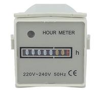 Hyuduo Contador de Horas Industrial, 220-240V, Mecánico, 0.3W, Rango 0-99999.99H, con Luz Indicadora, para Uso Industrial y Doméstico