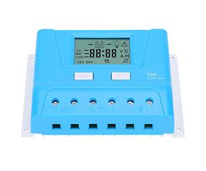 Hyuduo Controlador de Carga Solar PWM 12V 24V, 30A LCD