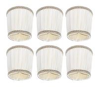Hyuduo Cubierta de la Cubierta de Lámpara Clásica de la Lámpara de Tela Moderna para Candelabros E14, para la Sala de Examen, 6pcs Beige