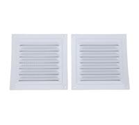 Hyuduo Cubierta de Ventilación de Aluminio, Rejilla de Ventilación Blanca, Malla Integrada, 150x150mm, Ideal para ático, Garaje y Baño, 2 uds. (Malla de aluminio)