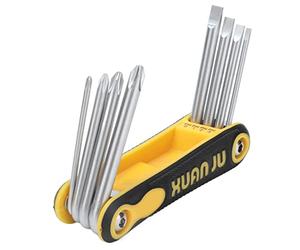 Hyuduo Destornillador Plegable Universal 8 en 1, Acero al Cromo Vanadio, Plano y Phillips, Adecuado para Electrodomésticos, Maquinaria y Automóviles