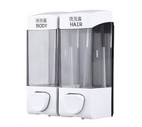 Hyuduo Dispensador de de Pared de Bomba de Líquido Transparente para champú y Desinfectante, con Botón de Fácil Presión, Diseño Clásico para Baño, Hotel, Oficina,