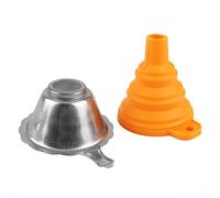 Hyuduo Embudo de Silicona Plegable con Filtro de Resina de Acero Inoxidable, Embudo Plegable de 75 Mm en la Parte Superior y 15 Mm en la Parte Inferior, 2 Piezas de Accesorios de Impresora 3D SLA para