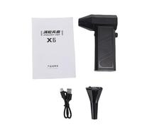 Hyuduo Handheld Car Dryer Air Blower Fan, Black X6 Ducted Turbofan (Black | Herramienta de limpieza de teclado, velocidad del viento de 52 m/s, batería recargable de 8000 mAh, eyección de polvo