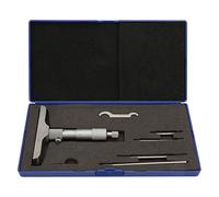 Hyuduo Herramienta De Medición De Calibre De Calibre De Micrómetro De Profundidad De Cabeza Redonda De Acero Inoxidable De Alta Precisión Con Bielas De 5 Piezas(0100Mm 4In),Micrómetro
