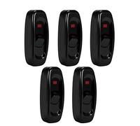 Hyuduo Interruptor Basculante de Encendido y Apagado en Línea AC 250V 10A con Luz Indicadora de LED para Interruptor de Cable de Lámpara de Escritorio de Mesa (BLACK)