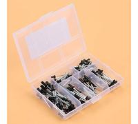 Hyuduo Juego de Remaches Ciegos de Aluminio, 120 Piezas, Kit de Remaches Pop para Construcción, Reparación del Hogar, Incluye Tamaños M2.4 M3.0 M3.2 M4, Compatibles con Pistolas Remachadoras