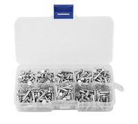 Hyuduo Juego de Remaches Sólidos de Cabeza Plana con 400 Piezas Kit Surtido de Tuercas de Remaches de Aluminio Alta Resistencia Mecánica Resistente a la Corrosión para Diferentes
