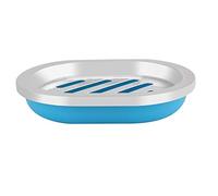 Hyuduo Juego de Traje de Baño, Vaso de Plástico PP para Cepillos de Dientes con Drenaje y Jabonera, Posición Estable para 2 Cepillos de Dientes y 1 Pasta de, Práctico Organizador de Baño para (Blue)