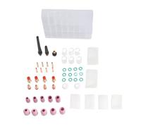 Hyuduo Kit de Antorcha de Soldadura TIG, Alúmina de Cobre de Plástico Kit de Accesorio de Soldador TIG, de Boquilla de Lente de Gas Colleta Body Stubb para WP-17/18/26, Equipo de Soldadura con Taza