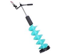 Hyuduo Kit de Barrena de Hielo Eléctrica con Hoja Incisiva, Diámetro de Rotación de 8 Pulgadas, Varilla de Extensión de 27,6 Pulgadas para Pesca en Hielo Más Gruesa en Aguas Profundas, Suministros