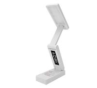 Hyuduo Lámpara de Escritorio LED 48 LED de Luz Suave Espectro Completo sin Parpadeo con Reloj Inteligente Termómetro Indicador de Fecha para Estudio de Oficina en Casa