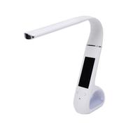 Hyuduo Lámpara de Escritorio LED con Reloj 3 en 1 Lámpara de Escritorio Recargable Plegable para el Cuidado de los Ojos Luz Ambiental RGB Reloj Despertador Digital para Dormitorio