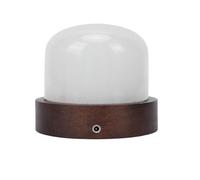 Hyuduo Lámpara de Mesa Inalámbrica con Asa, Luz Nocturna LED Recargable Regulable de 3 Colores, Linterna Portátil de Madera de Haya para Guardería y Camping Al Aire Libre