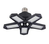 Hyuduo Luz de Garaje LED 1500LM Alto Brillo Plegamiento 5 Luz de Techo de Hoja con Abdominales+caparazón para Taller de Almacén Iluminación Industrial