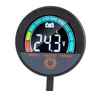 Hyuduo Medidor de Energía Redondo, Monitor de Batería con Pantalla Digital para PC, Medidor de Voltaje LED DC8 100 V, LCD con ángulo de Visión Amplio, Uso de Baja Corriente para Verificar el Estado