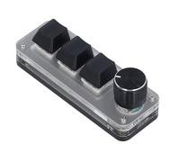 Hyuduo Mini Teclado Mecánico de 3 Teclas y 1 Perilla, LED RGB, Interruptor Rojo a Prueba de Polvo, Conexión USB C, Ideal para Juegos, Oficina, Música y Medios