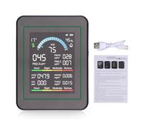 Hyuduo Monitor de Calidad del Aire 10 en 1 para Interiores con HCHO TVOC PM2.5 PM0.3 PM10 CO CO2 Temperatura Humedad, Detector Portátil de Múltiples Gases para el Hogar, la Oficina y el (MT13 Negro)