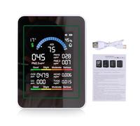 Hyuduo Monitor de Calidad del Aire 10 en 1 para Interiores con HCHO TVOC PM2.5 PM0.3 PM10 CO CO2 Temperatura Humedad, Detector Portátil de Múltiples Gases para el Hogar, la Oficina y el (MT13 Blanca)