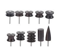 Hyuduo Paquete de Bruñidor de Cuero, Material de Sándalo con 10 Cabezales de Bruñidor, Ancho y Diámetro de Ranura Ajustables para Elaboración de Cuero