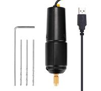 Hyuduo Pequeño Taladro Eléctrico, Herramienta de Taladro de Mano USB Mini de Potencia con Broca Pequeña, de Metal ABS para Joyas de Bricolaje de Arte de Resina de Perlas, Herramienta Portátil de