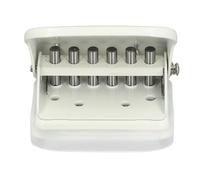 Hyuduo Perforadora de 6 Agujeros, Perforadora de Papel de Acero de Aleación, Ajustable para Encuadernación de Hojas Sueltas A4 A5 B5, Capacidad de 5 Hojas con Regla de Posicionamiento (WHITE)