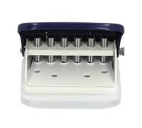 Hyuduo Perforadora de 6 Agujeros, Perforadora de Papel de Acero de Aleación, Ajustable para Encuadernación de Hojas Sueltas A4 A5 B5, Capacidad de 5 Hojas con Regla de Posicionamiento (BLUE)