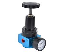 Hyuduo Regulador de Presión de Aire en Miniatura, Válvula de Control de Presión de Aire con Indicador, Aleación de Aluminio, Manija Ajustable, Fácil de Instalar, Alta Precisión, Reduce el Daño a la