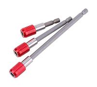 Hyuduo Soporte de Broca de Tornillo Magnético de Acero Inoxidable Rojo 1/4 Pulgada Longitud de Vástago Hexagonal para Destornillador de Aire de Taladro Eléctrico Adecuado para Varios