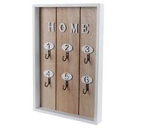 Hyuduo Soporte para Llaves Montado en la Pared Estante para Llaves de Madera 20 X 30 X 3 Cm Ganchos de Hierro Forjado Soldados a Mano para Sala de Estar Pasillo Entrada Organizador para Correo y (D)